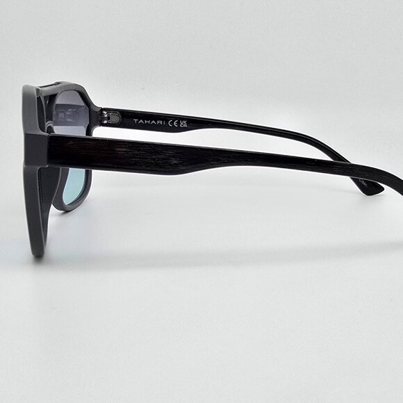 *SOLD* Tahari TM139 Grey Black Frame Green Gradient Lens Aviator Sunglasses 57mm - Picture 3 of 13